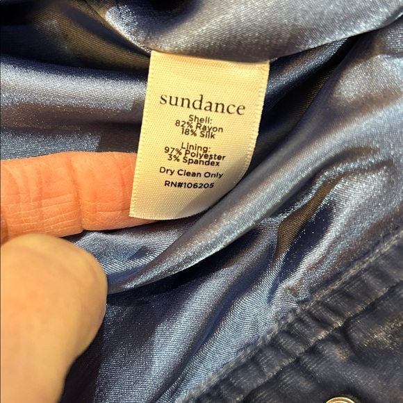 Sundance Wren Rayon/Silk Blue Velvet Jacket Medium - Picture 7 of 11